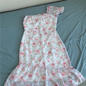 Floral One-Shoulder Kids Dress